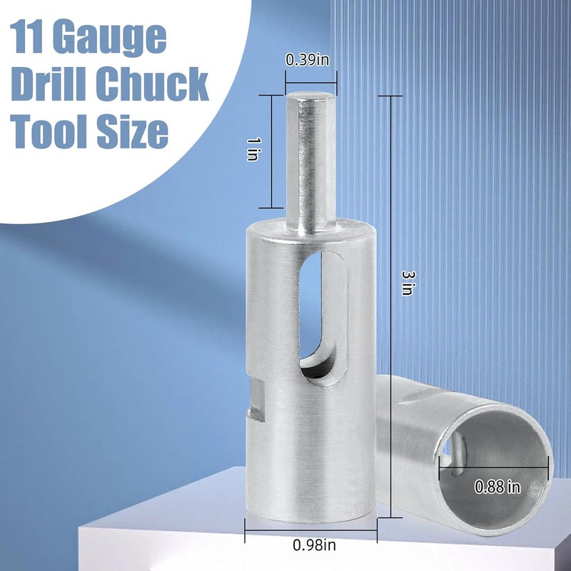 CLLOMAGY EZ Twist Fence Ties 11 Gauge Drill Chuck Tool for Chain Link Fence,Easy Twist Ties for Chain Link Wire,11 Gauge Wire Tool for Drill Chuck Fit 3/8" - Image 2